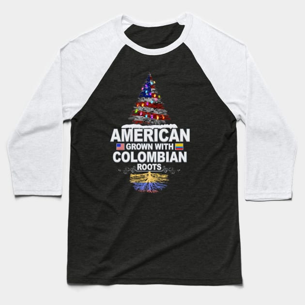 Christmas Tree  American Grown With Colombian Roots - Gift for Colombian From Colombia Baseball T-Shirt by Country Flags